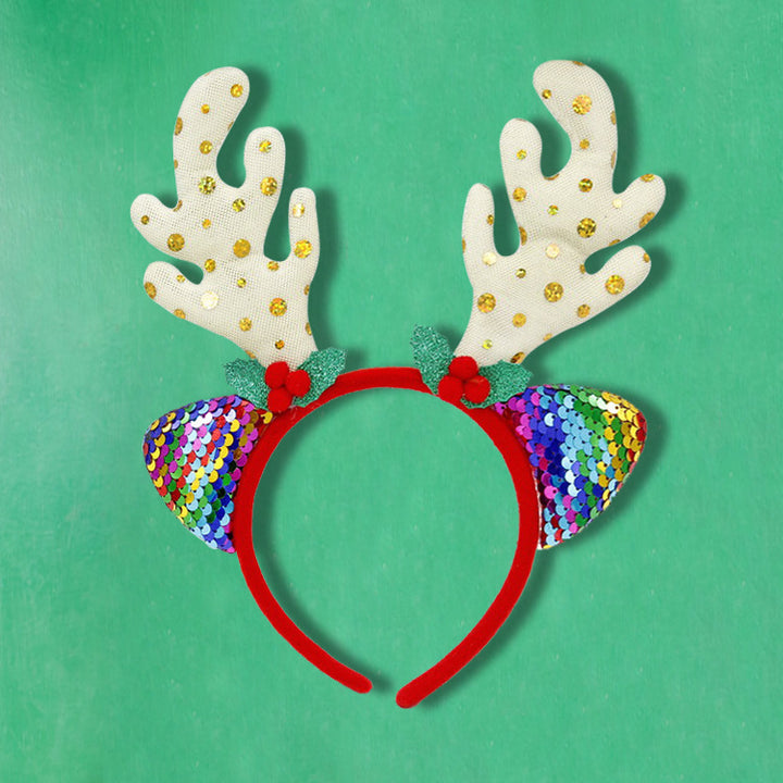Festlicher Weihnachts-Haarreif mit lustigen Weihnachtsmannfiguren