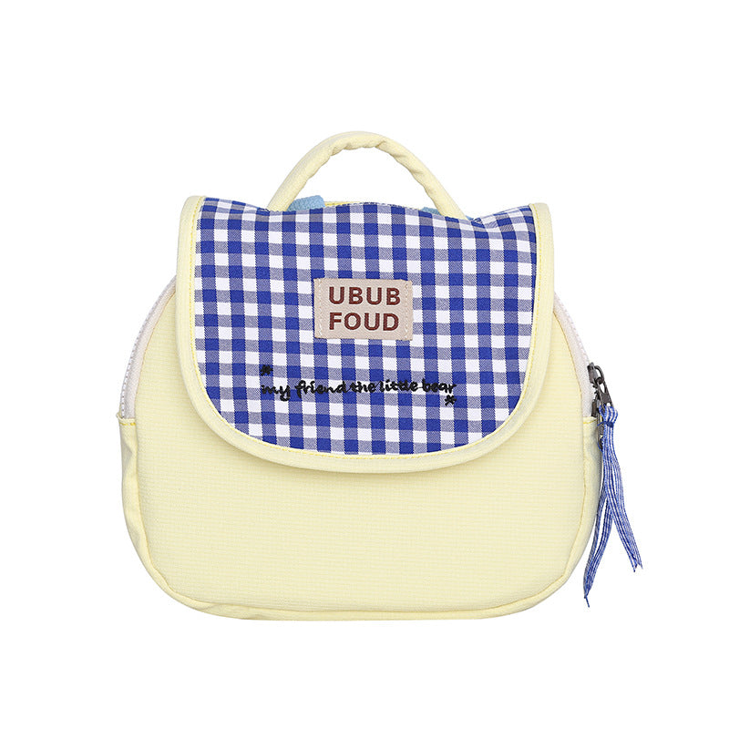 Süße Gingham-Muster isolierte Lunch Tasche Karnz