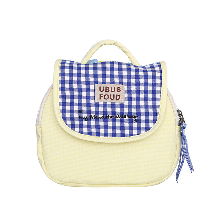 Süße Gingham-Muster isolierte Lunch Tasche Karnz