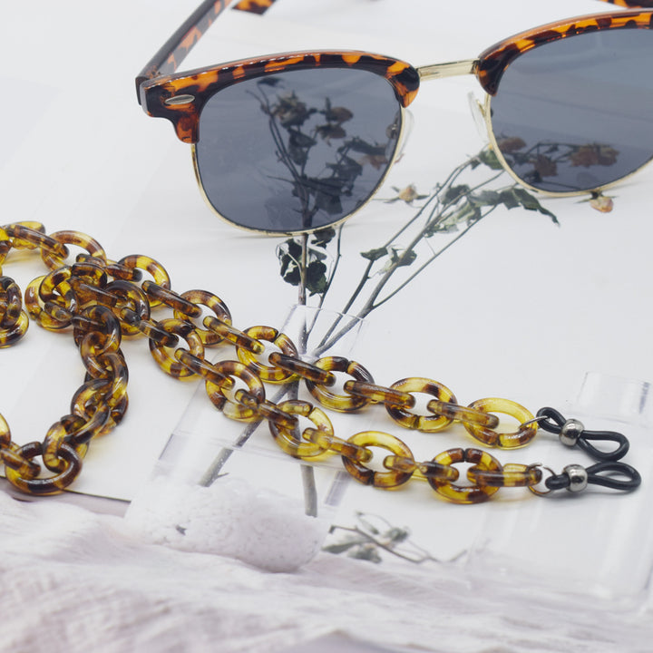 Stilvolle Schildpatt Brille Kette Karnz