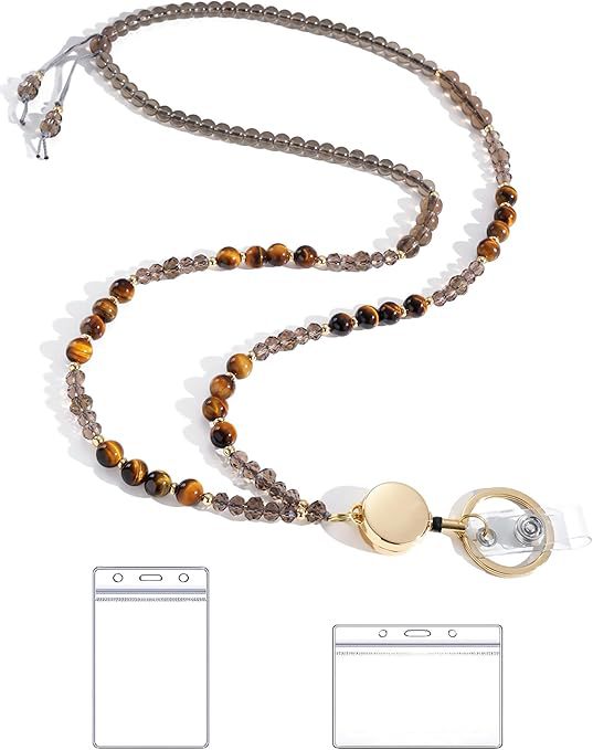 Perlen-Lanyard mit zurückziehbarem ID-Halter Karnz