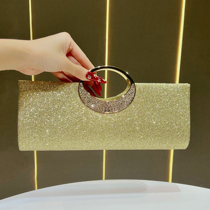 Glamouröse abendliche Clutch mit funkelnden Strasssteinen