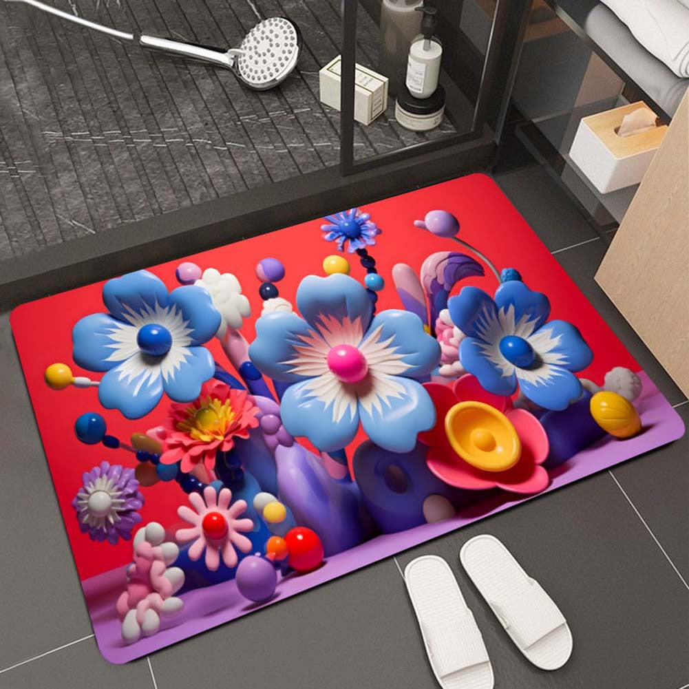 Blumenmuster Badezimmermatte