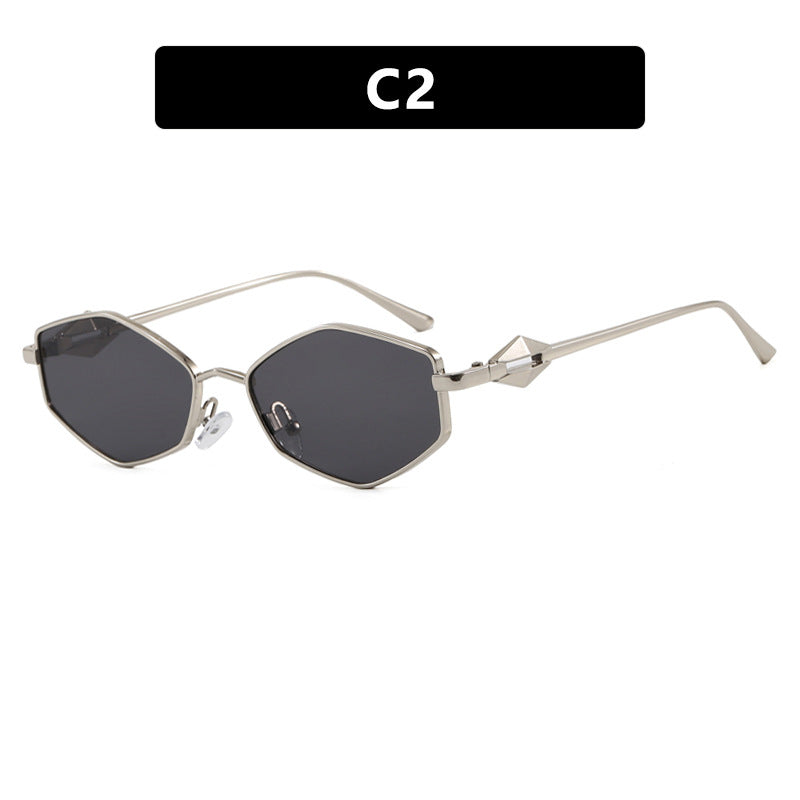 Damen geometrische Sonnenbrille mit schützendem UV-Filter und high-end Metallrahmen Karnz