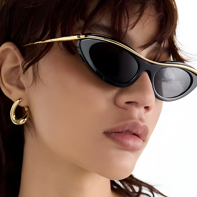 Damen Cat-Eye Sonnenbrille mit elegantem Metallrahmen Karnz
