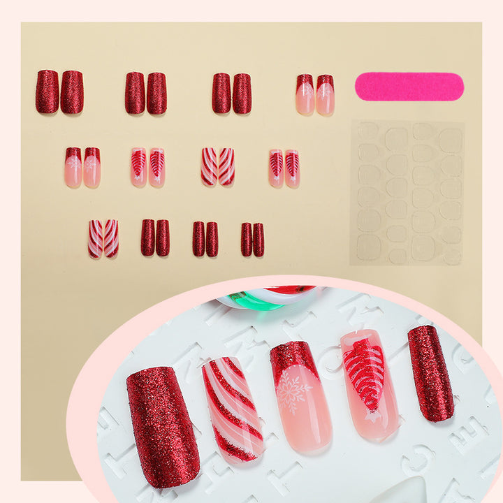 Festliches Glitzerndes Aufkleber-Nagelset Karnz
