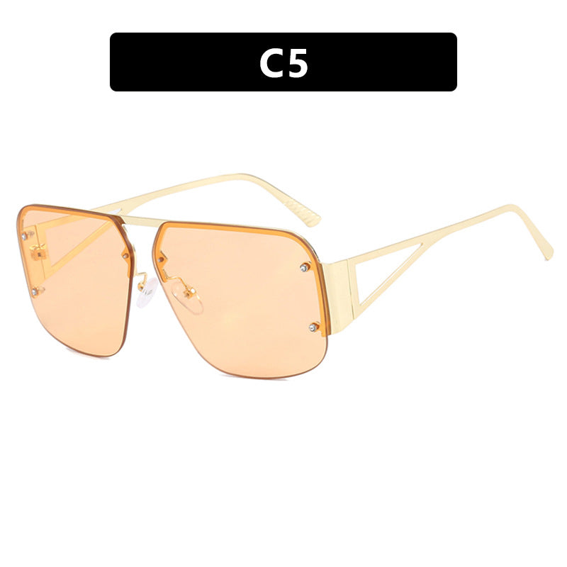 Damen oversized geometrische Sonnenbrille mit glatten Linien und schützendem UV-Filter Karnz