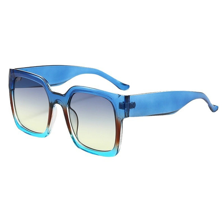 Damen quadratische Sonnenbrille mit stylischem Transparentrahmen und sanften Farbverlauf Karnz
