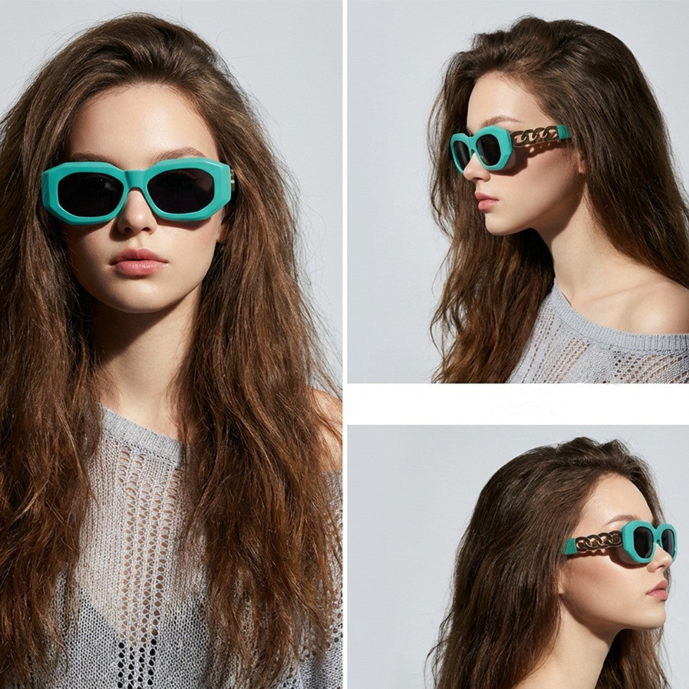 Damen modische Sonnenbrille mit luxuriösem Kettenrahmen Karnz