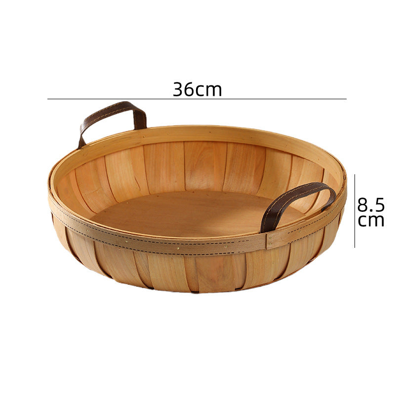 Unisex Handgefertigter Korb mit Ledergriffen Karnz