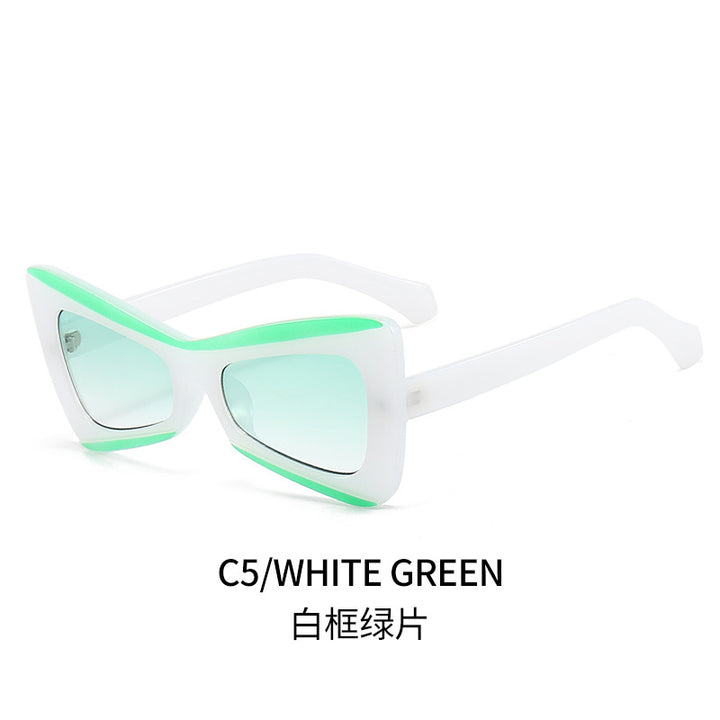 Damen Modische Cat-Eye-Sonnenbrille mit breitem Rahmen Karnz