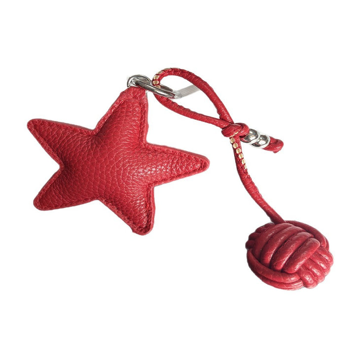 Leder Stern Charm Schlüsselanhänger Karnz