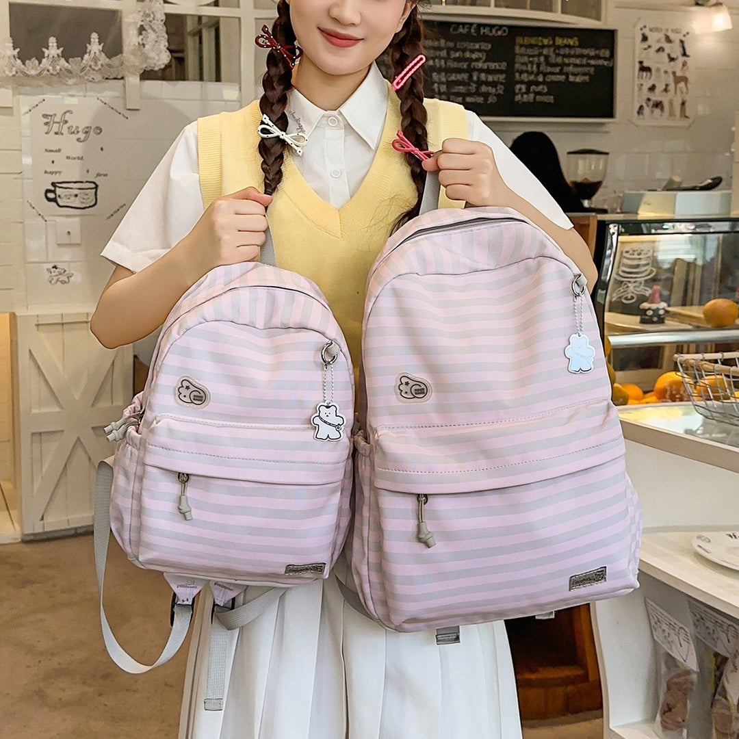 Süßes Cartoon-Design gestreifter Rucksack Karnz