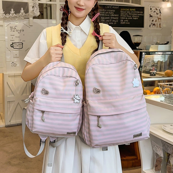 Süßes Cartoon-Design gestreifter Rucksack Karnz