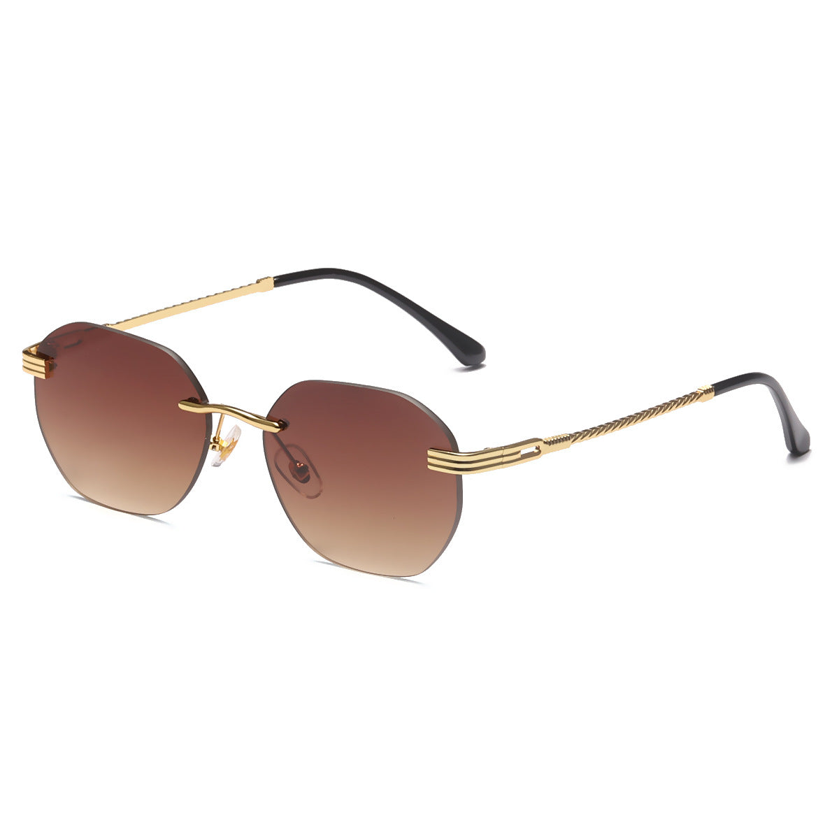 Damen modische geometrische Sonnenbrille mit dekorativem Metallrahmen Karnz
