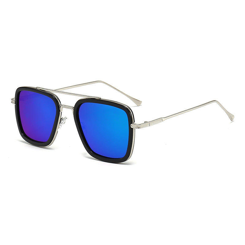 Damen modische quadratische Sonnenbrille mit glamourösem Metallrahmen Karnz