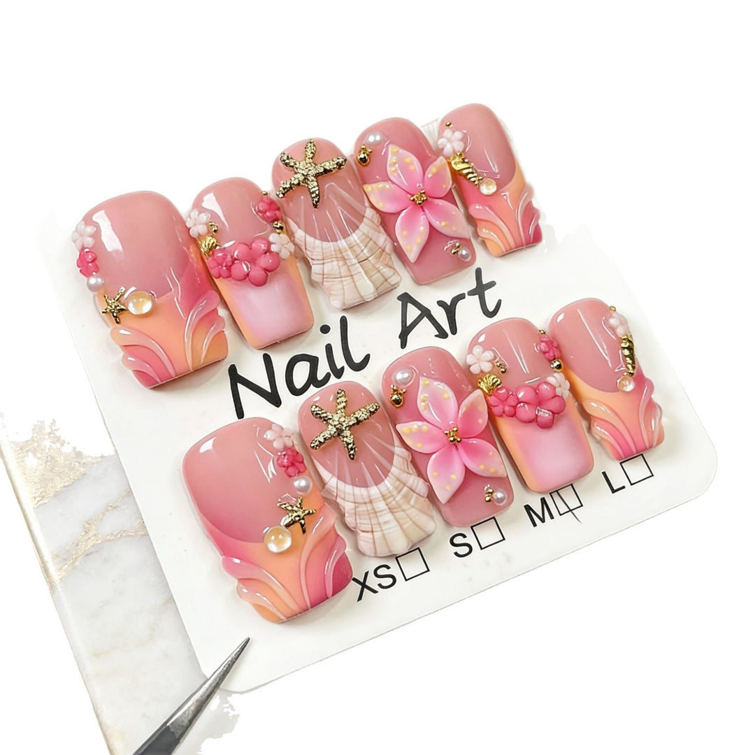 Dekoratives 3D Blumen-Nagelkunst-Set