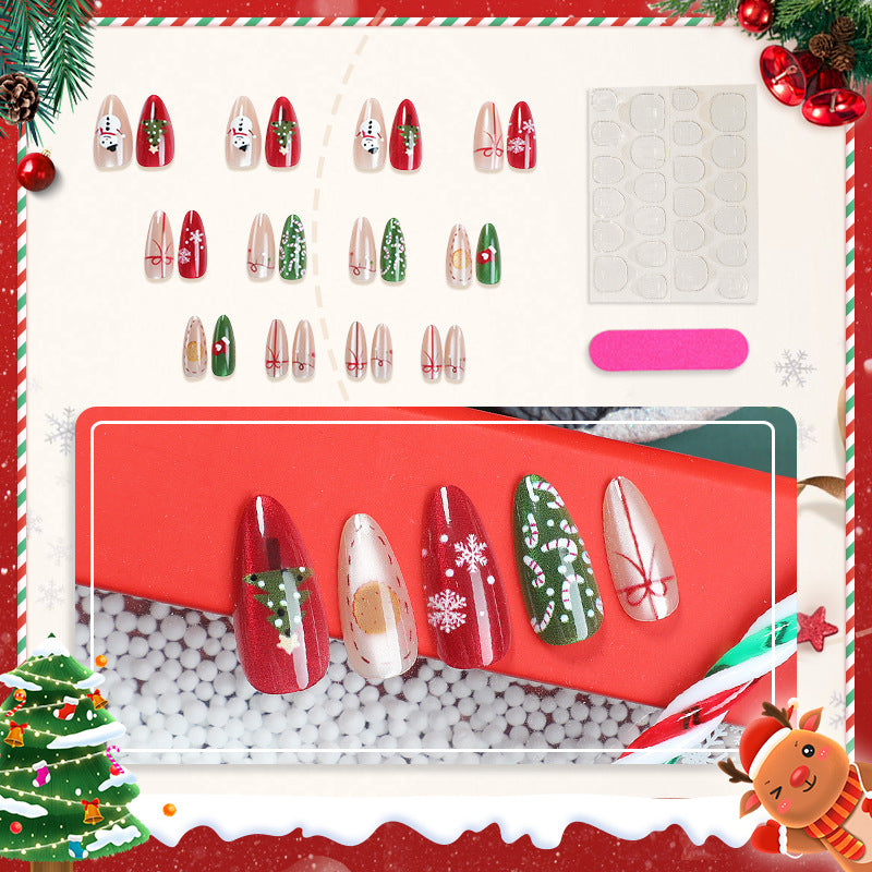 Festliches Weihnachts-Themen Press-On Nagelkunst Set