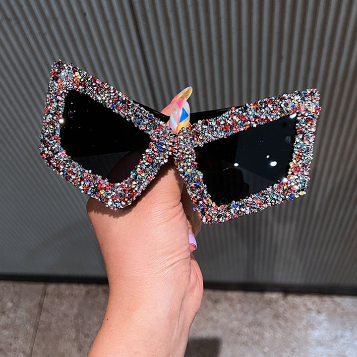 Damen Sonnenbrille mit funkelndem Kristallschmuck Karnz