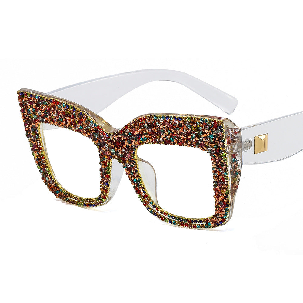 Damen auffällige Statement-Sonnenbrille mit glamourösem Rahmen Karnz