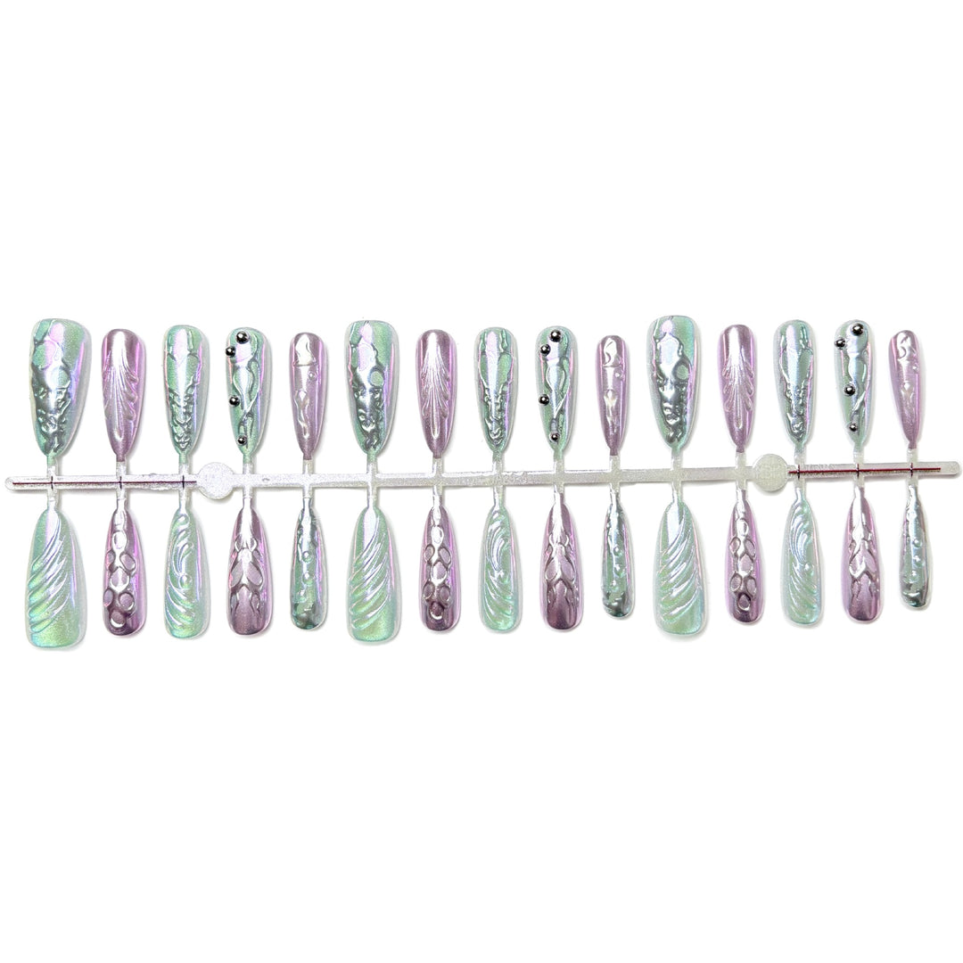 Holographisches Nagelkunst Press-On Set