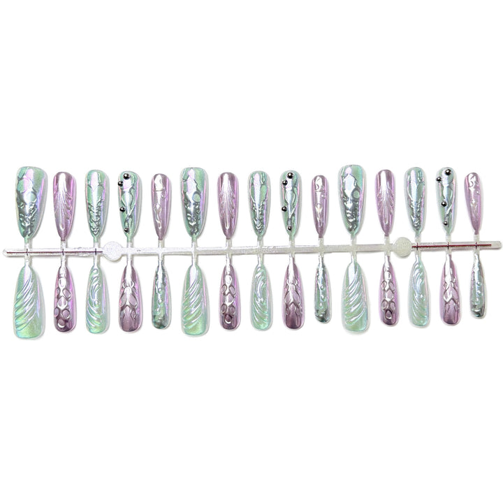Holographisches Nagelkunst Press-On Set