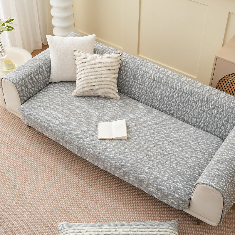 Low‑Profile Lounge‑Sofa mit abnehmbarem Jacquard‑Überzug und abgerundeten Polsterarmlehnen