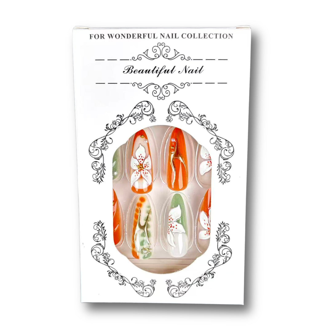 Künstlerisches Florales Press-On Nagelkunst Set 1790746250