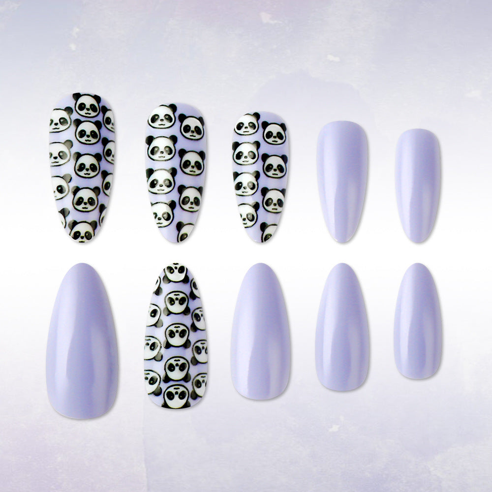 Künstlerisches Panda-Themen Press-On Nagelset Karnz