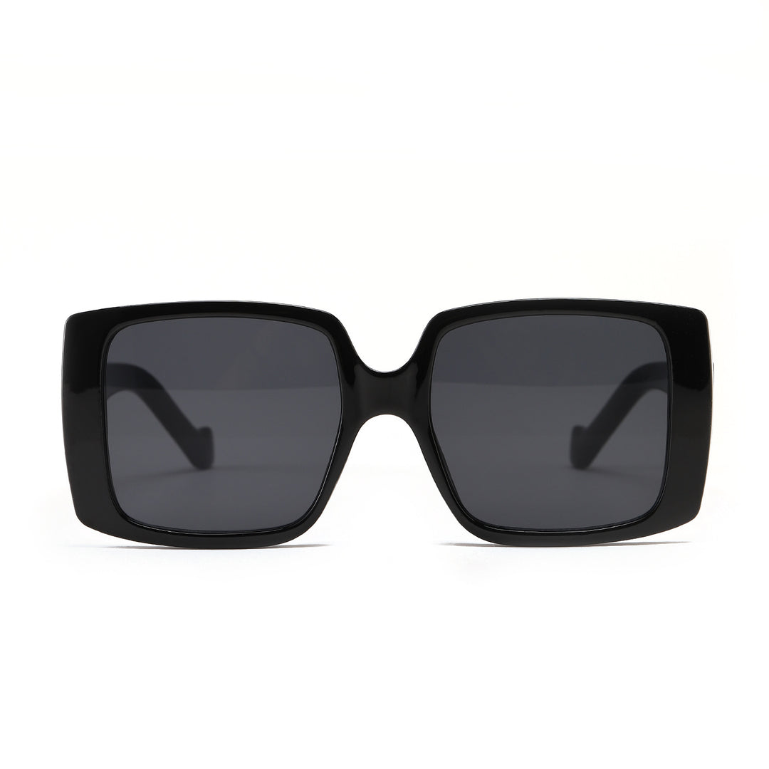 Damen moderne quadratische Sonnenbrille mit verspiegelten Gläsern Karnz