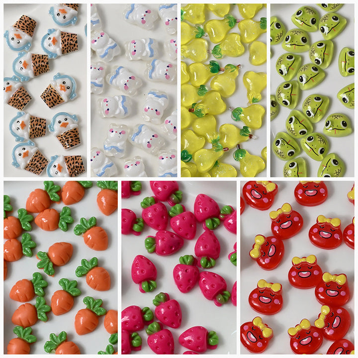 3D Obst-Themen Nagelkunst Charms Set
