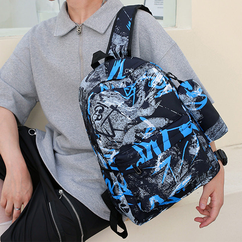 Graffiti-Druck Multifunktionaler Rucksack-Set Karnz