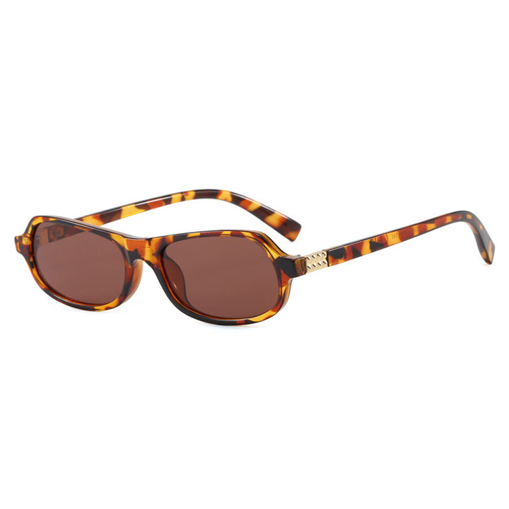 Damen schicke modische Sonnenbrille mit goldenen Akzenten Karnz