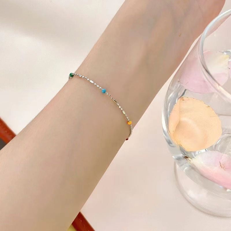 Zarte Mehrfarbige Perlenkette Armband Karnz