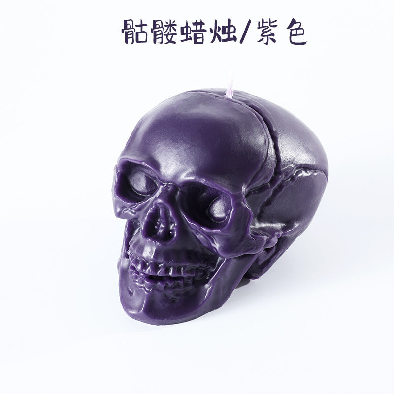Skulpturale Kristallkalloschenkerze mit realistischem Anatomiedetail