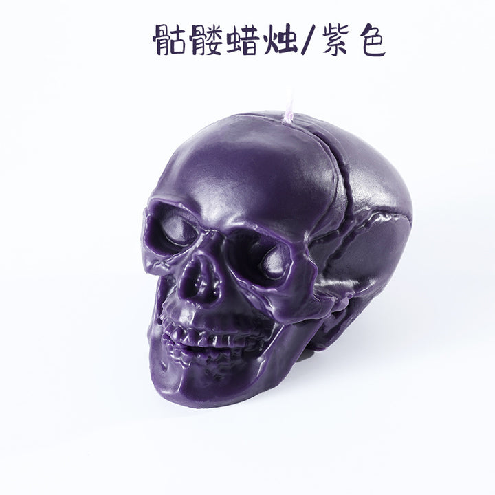 Skulpturale Kristallkalloschenkerze mit realistischem Anatomiedetail
