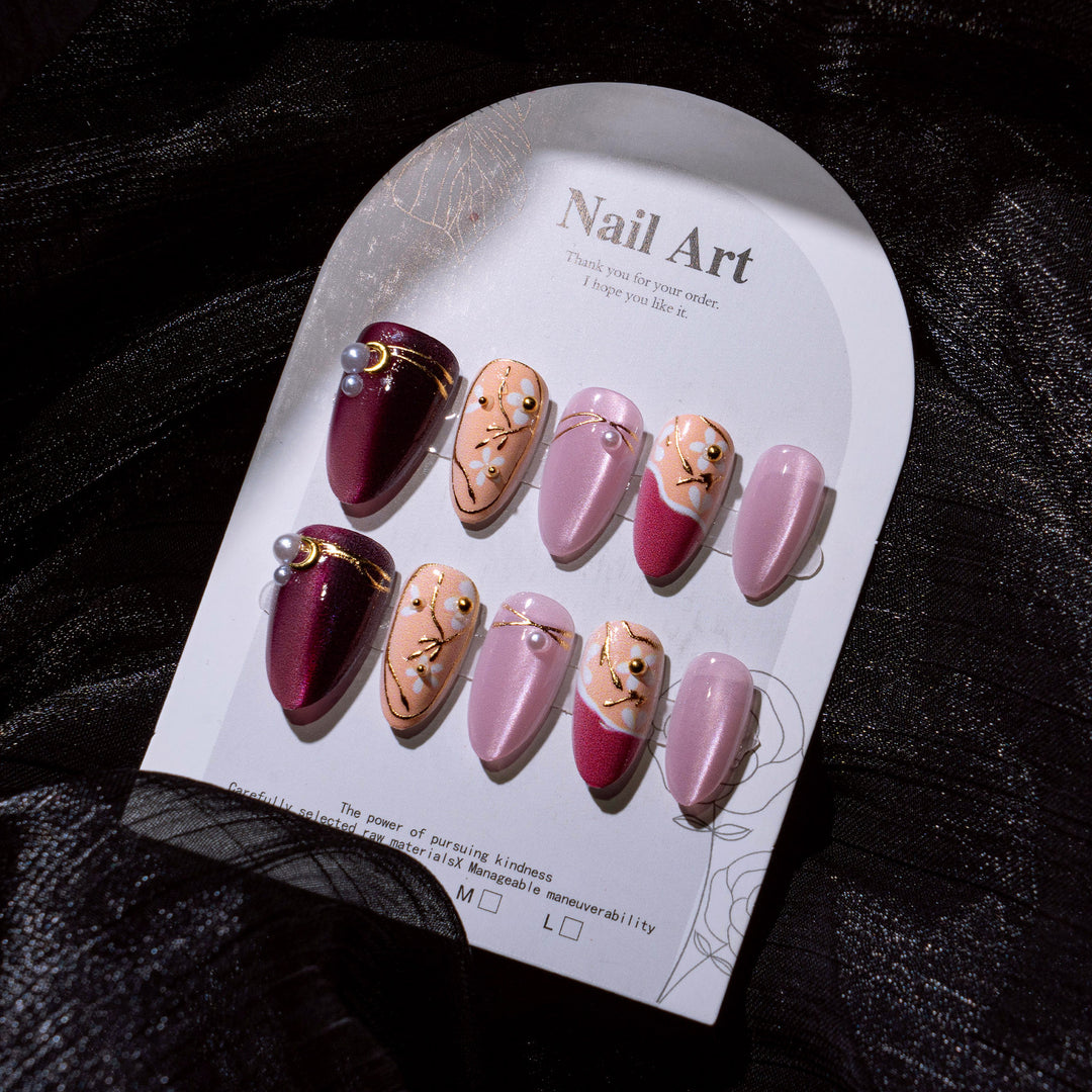 Künstlerisches Glamour Press-On Nagelset