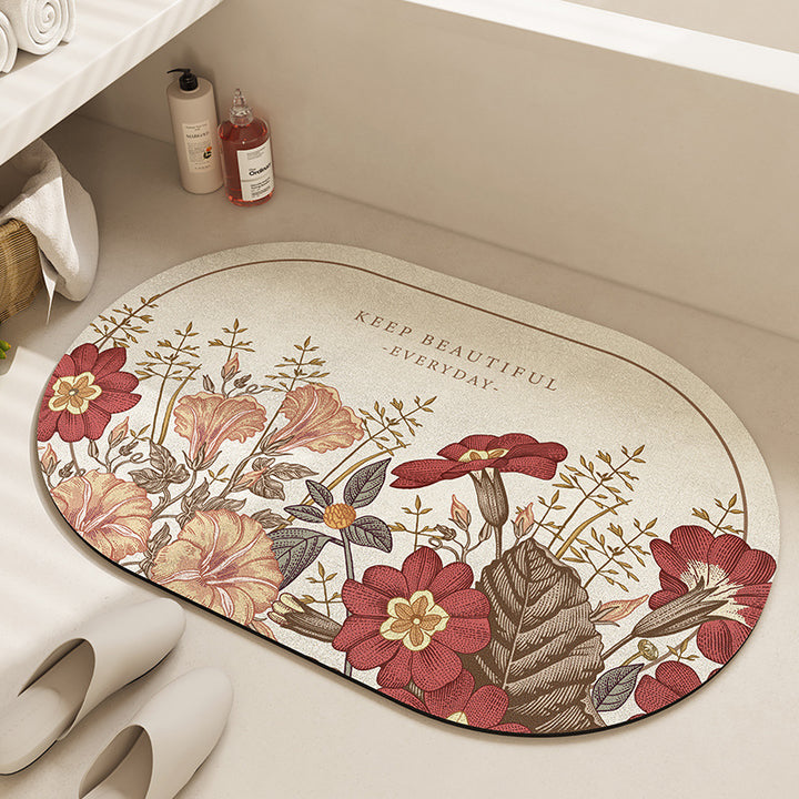 Florale inspirierende Badematte