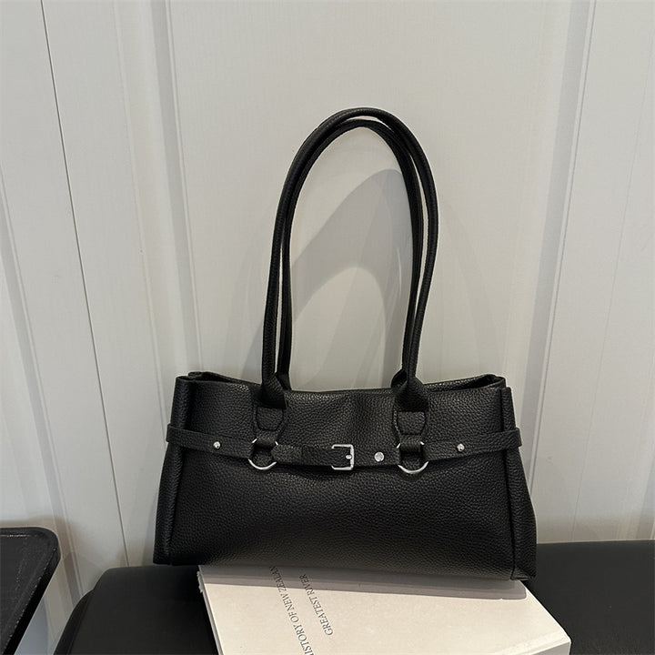 Strukturierte Leder-Handtasche