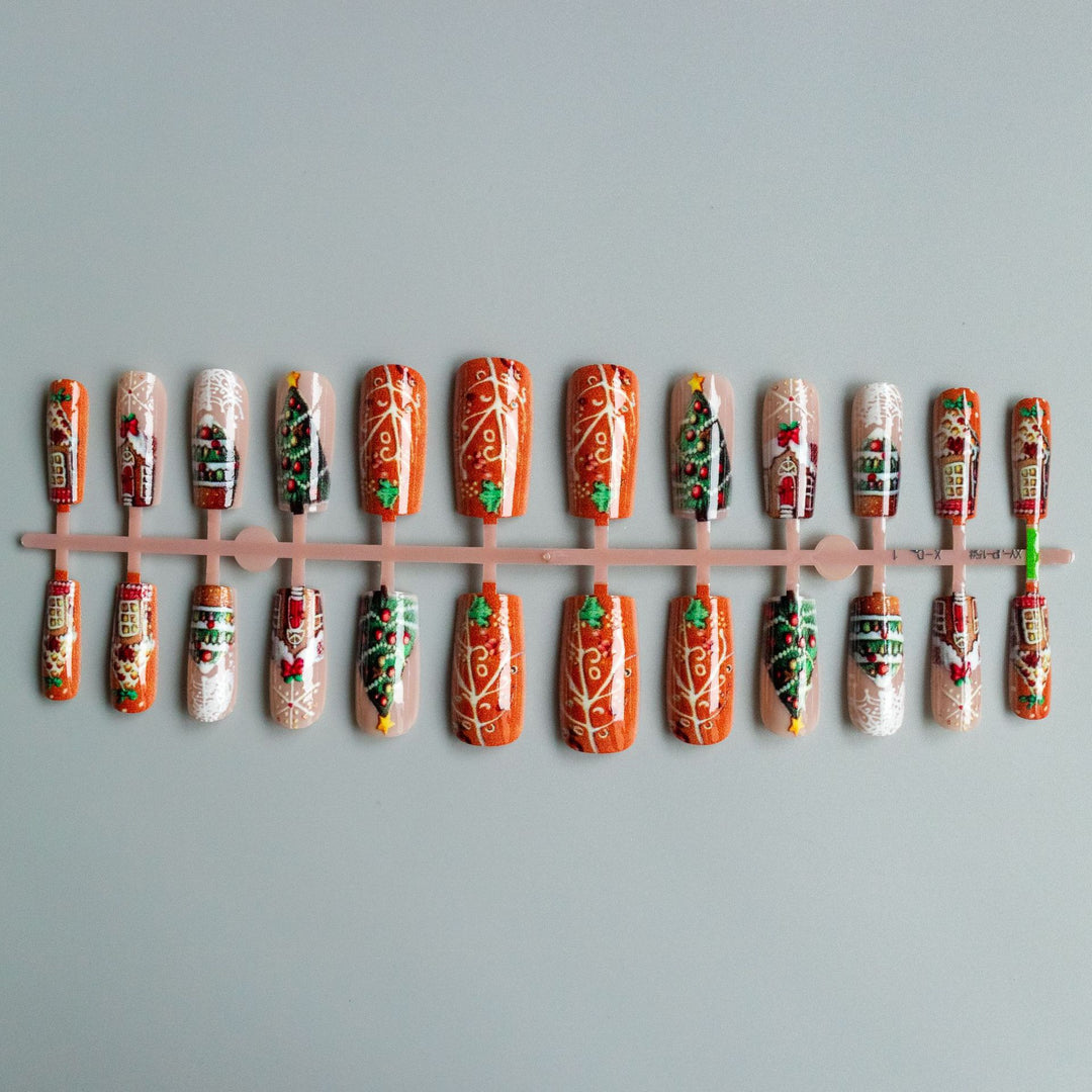 Festliches Lebkuchen-Themen-Nagelkunst-Set