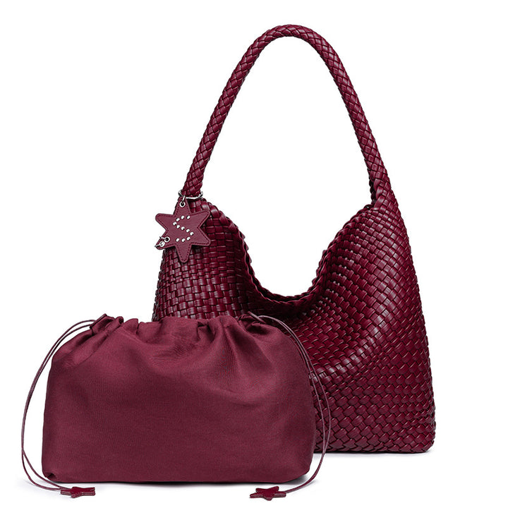 Geflochtene vegane Leder Hobo-Handtasche Karnz