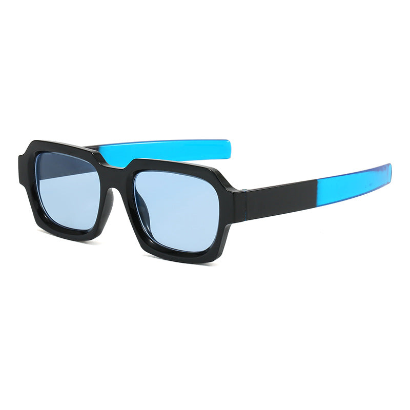 Damen modische stilvolle quadratische Sonnenbrille mit kontrastierendem Rahmen Karnz