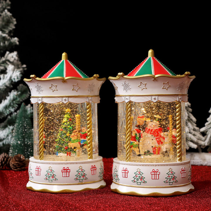 Nostalgische Weihnachtslaterne mit bewegter Szenen Karnz