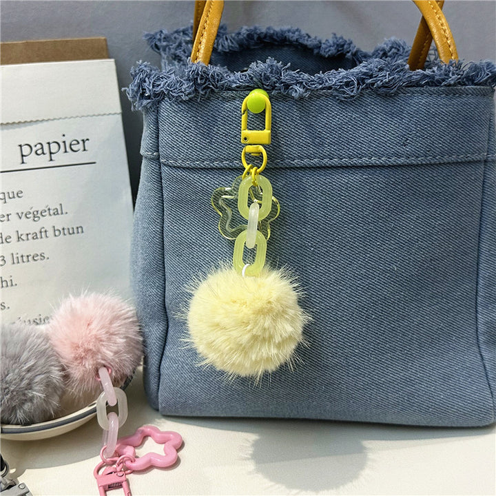 Niedlicher Flauschiger Pom-Pom Schlüsselanhänger Karnz