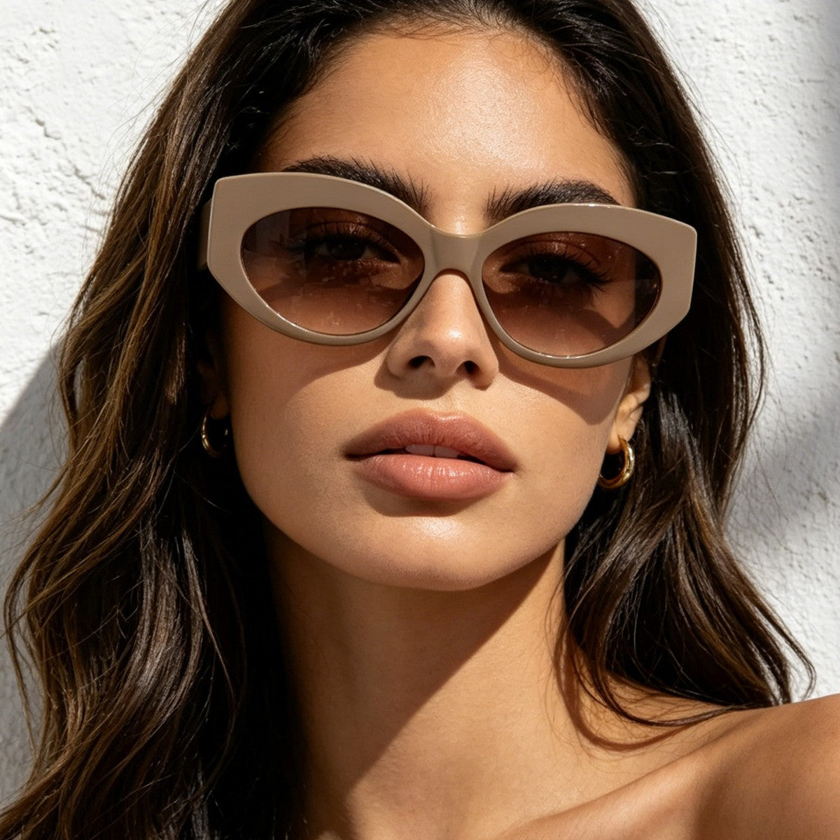 Damen Cat-Eye Sonnenbrille mit verspieltem Transparenzdesign Karnz
