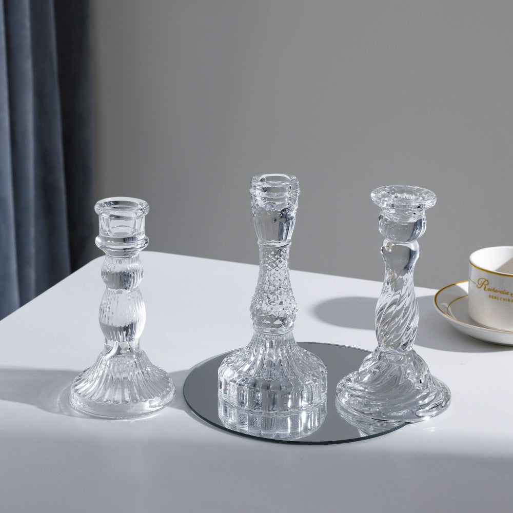 Hochgepresster Glas-Dekor-Kerzenständer Karnz
