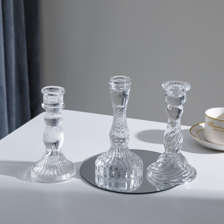 Hochgepresster Glas-Dekor-Kerzenständer Karnz