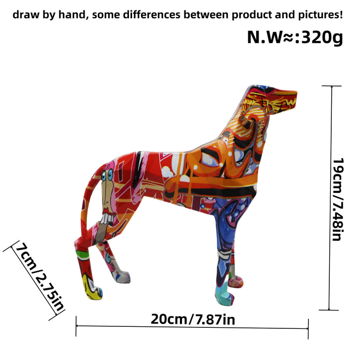 Bunte Dekofigur eines Hundes im modernen Design Karnz