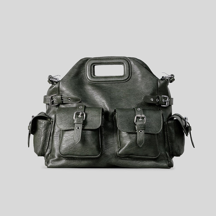 Mehrfach-Taschen Leder Handtasche