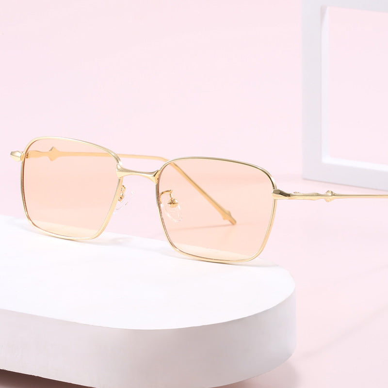 Damen elegante quadratische Sonnenbrille mit hochwertigem Metallrahmen Karnz